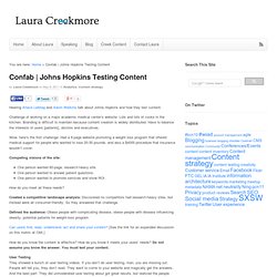 Johns Hopkins Testing Content « Laura Creekmore