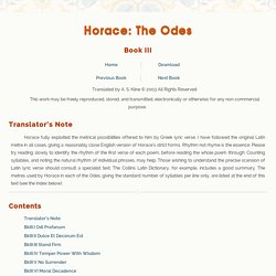 Horace 'The Odes' Book III