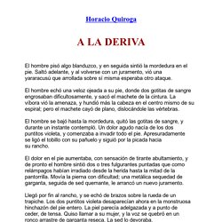 A La Deriva de Horacio Quiroga (texto completo)