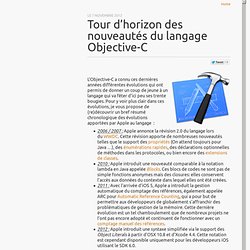 Tour d’horizon des nouveautés du langage Objective-C