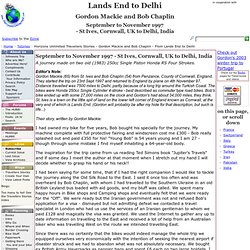 Horizons Unlimited Travellers Stories - Gordon Mackie and Bob Chaplin - From Lands End to Delhi