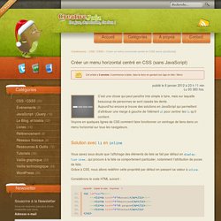 Créer un menu horizontal centré en CSS (sans JavaScript)