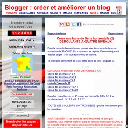 créer et améliorer un blog: Menu horizontal déroulant à 4 niveaux (2)