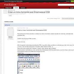 Créer un menu horizontal avec Dreamweaver CS3