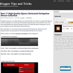 Best 17 High Quality JQuery Horizontal Navigation Menus Collection