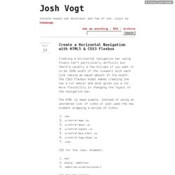 Josh Vogt - Create a Horizontal Navigation with HTML5 & CSS3 Flexbox