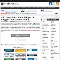 Add Drop Down Menu Widget in Blogger - Horizontal Menus
