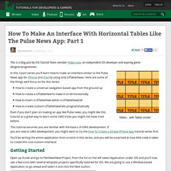 How To Make An Interface With Horizontal Tables Like The Pulse News App: Part 1