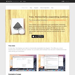 Top of Tree - Tree, outliner for Mac OS X. Horizontally expanding outliner.