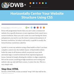 Horizontally Center Your Website Structure Using CSS