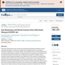 Sex Hormones and Novel Corona Virus Infectious Disease (COVID-19)
