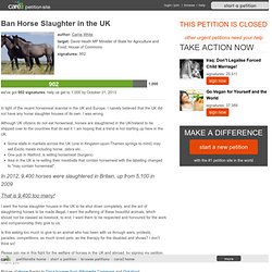 Ban Horse Slaughter in the UK