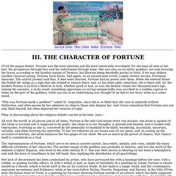 The Magic of the Horseshoe: Fortune And Luck: III. The Character Of Fortune