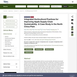 AGRONOMY 30/09/21 Integrated Horticultural Practices for Improving Apple Supply Chain Sustainability: A Case Study in the North China Plain