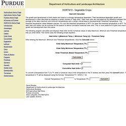 Heat Unit Calculator - HORT410 - Vegetable Crops - Department of Horticulture and Landscape Architecture - Purdue University