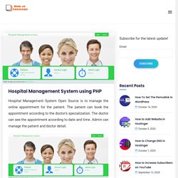 Hospital Management System Open Source - Hub of Tutorials
