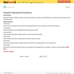 Hospital Operational Analytics