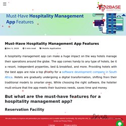 Must-Have Hospitality Management App Features