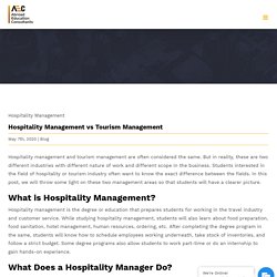 Hospitality Management vs Tourism Management - AEC