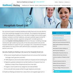 Hospitals Email Addresses
