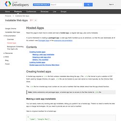 Hosted Apps - Installable Web Apps