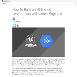 How to Build a Self-hosted Leaderboard with Unreal Engine 4 - Outcrawl