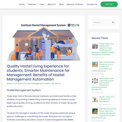 Hostel Management System Benefits