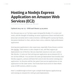 Hosting a NodeJs Express Application on Amazon Web Services (EC2)