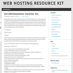 Start a Web Hosting Business – Step by Step – Intro