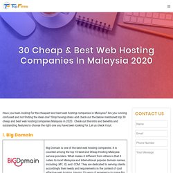 30 Cheap & Best Web Hosting Companies In Malaysia 2020
