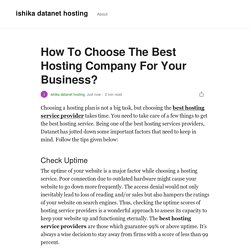 How To Choose The Best Hosting Company For Your Business?