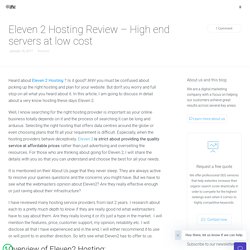 Eleven 2 Hosting Review – High end servers at low cost