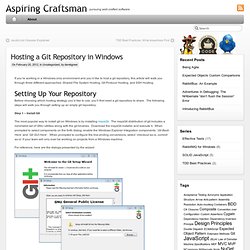 Hosting a Git Repository in Windows