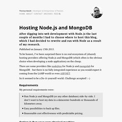 Hosting Node.js and MongoDB