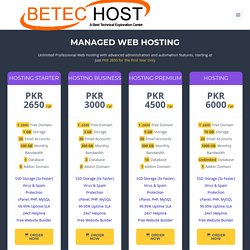 Web Hosting in Pakistan - Web Hosting Company Lahore - BeTec Host