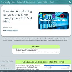 Free Web App Hosting Services (PaaS) For Java, Python, PHP And More