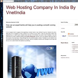 Web Hosting Company In India By VnetIndia: How can an expert techie will help you in availing a smooth running website