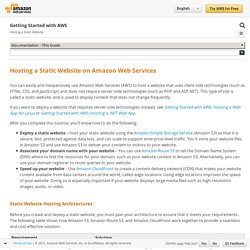 Hosting a Static Website on Amazon Web Services - Getting Started with AWS