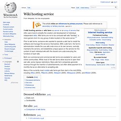 Wiki hosting service