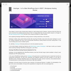 Hostinger - Is It a Best WordPress Host in 2020?