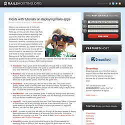 Hosts with tutorials on deploying Rails apps