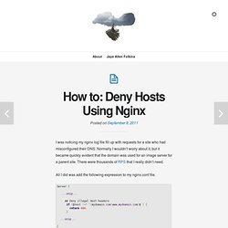 How to: Deny Hosts Using Nginx