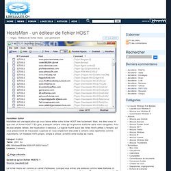 HostsMan - un éditeur de fichier HOST