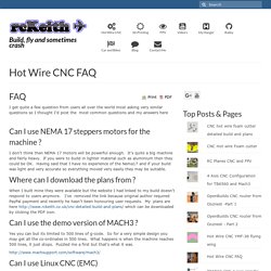 Hot Wire CNC FAQ - rcKeith