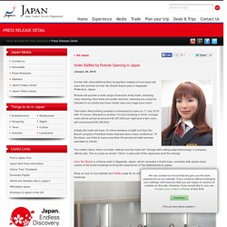 Hotel Staffed by Robots Opening in Japan