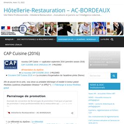 CAP Cuisine (2016) – Hôtellerie-Restauration – AC-BORDEAUX