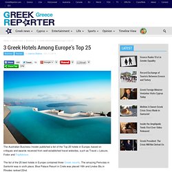 3 Greek Hotels Among Europe's Top 25