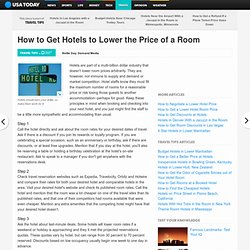 How to Get Hotels to Lower the Price of a Room