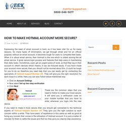 How to Make Hotmail Account More Secure? - Geek Web Services Ltd.