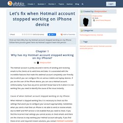 Let’s fix when Hotmail account stopped working on iPhone device